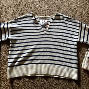 Kerri Rosenthal Cardigan Striped Sz L Cotton Art-to-Wear Boho Festival